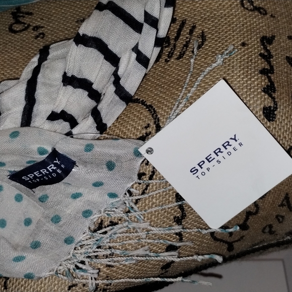 NWT Blue Sperry Lightweight Nautical Scarf, Anchor - Picture 2 of 8